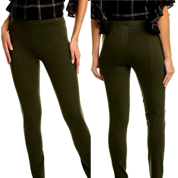 Vince Ponte Pull On Back Seam Straight Leg Leggings Pants Women Size XS Green - Picture 1 of 15